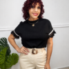 Blusa Noir Elegance Fringe
