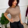 Blusa Polka Coffee Glow