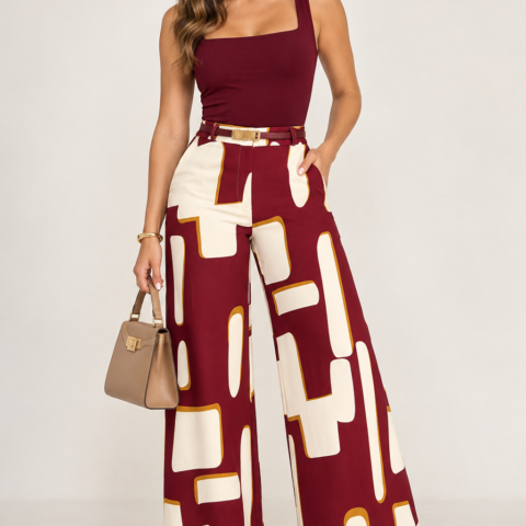 Palazzo Abstrac Wine Print