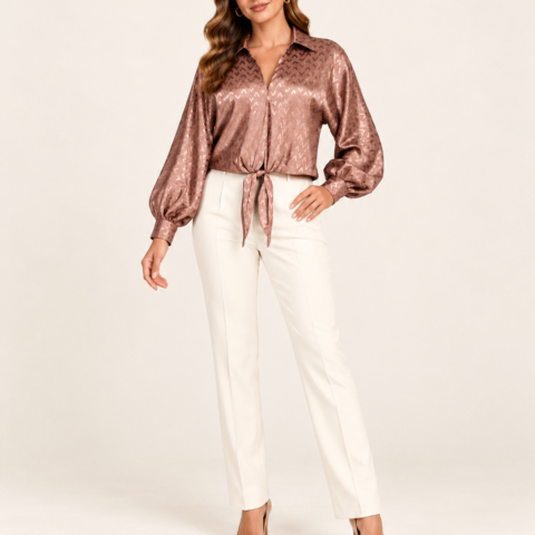 Blusa Satin Rose Gold