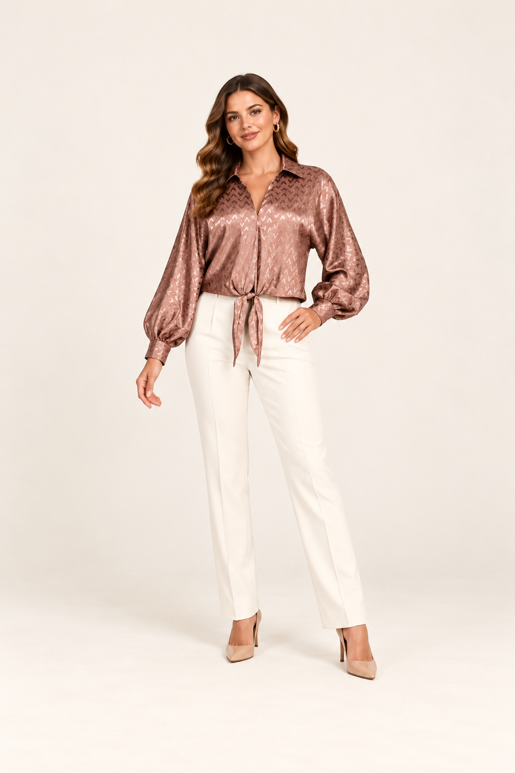 Blusa Satin Rose Gold